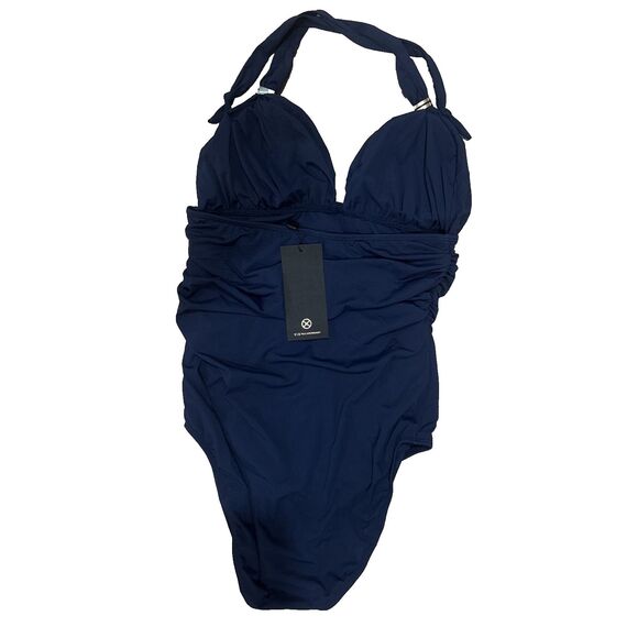 VIX Paula Hermanny womens Bia Tube One Piece Swimsuit size XL Midnight Navy $176 - Picture 6 of 8